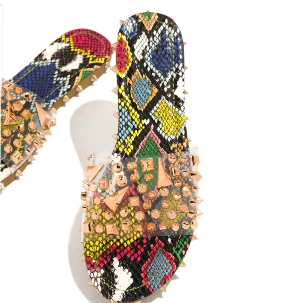 💗6, 7💗Multicolor STUDDED PVC SANDAL