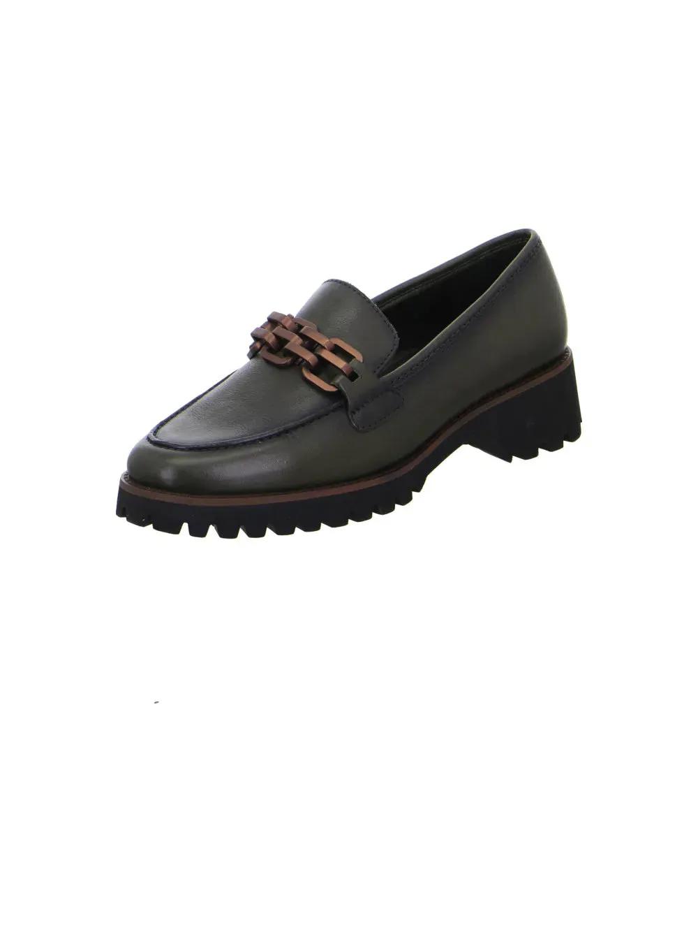 Ara Women's 1231241-16 Kent Leather Loafers Olive Green