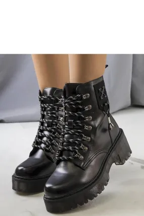 Black Laverda ankle boots with decorative lacing