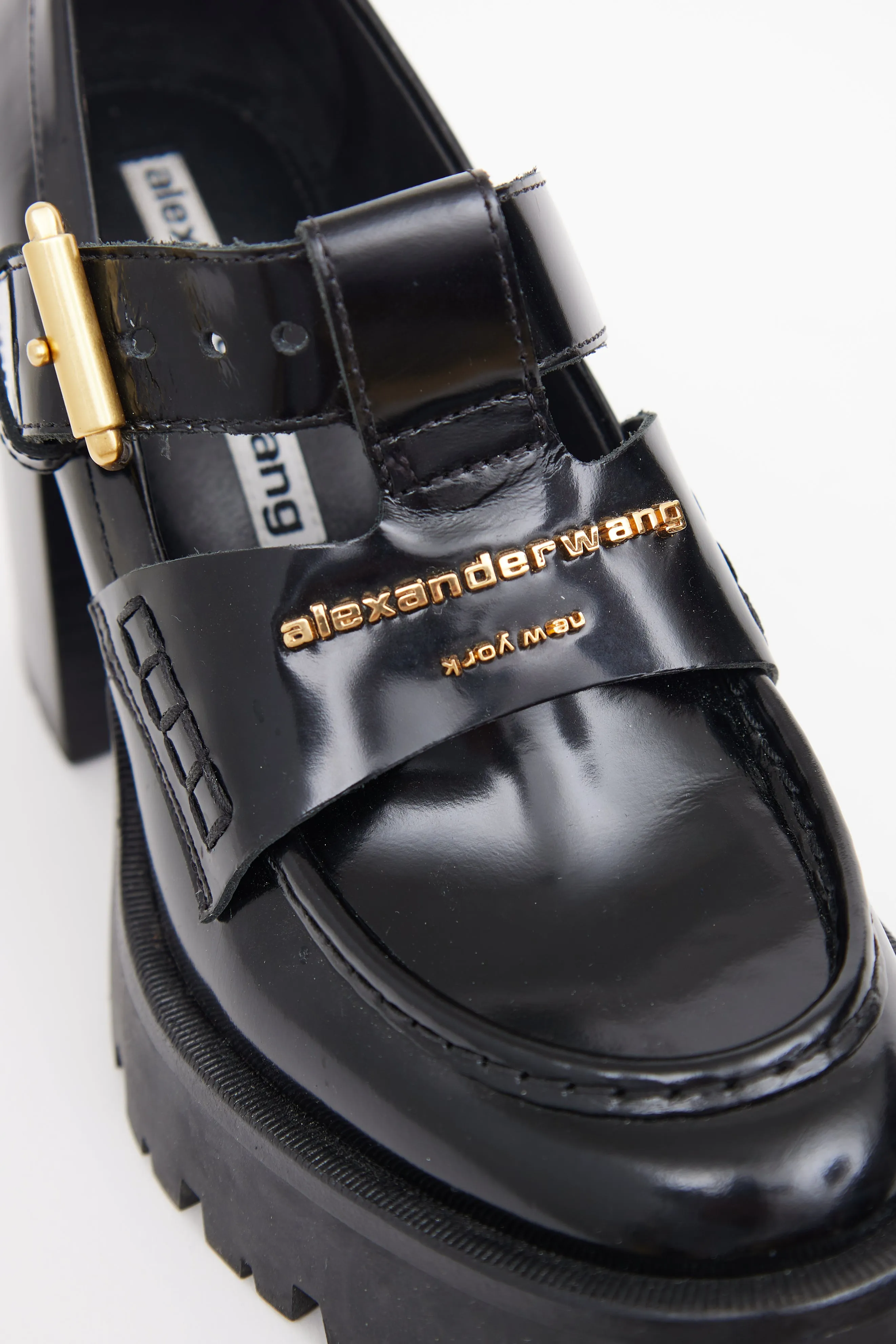Black Patent Carter Heeled Loafer