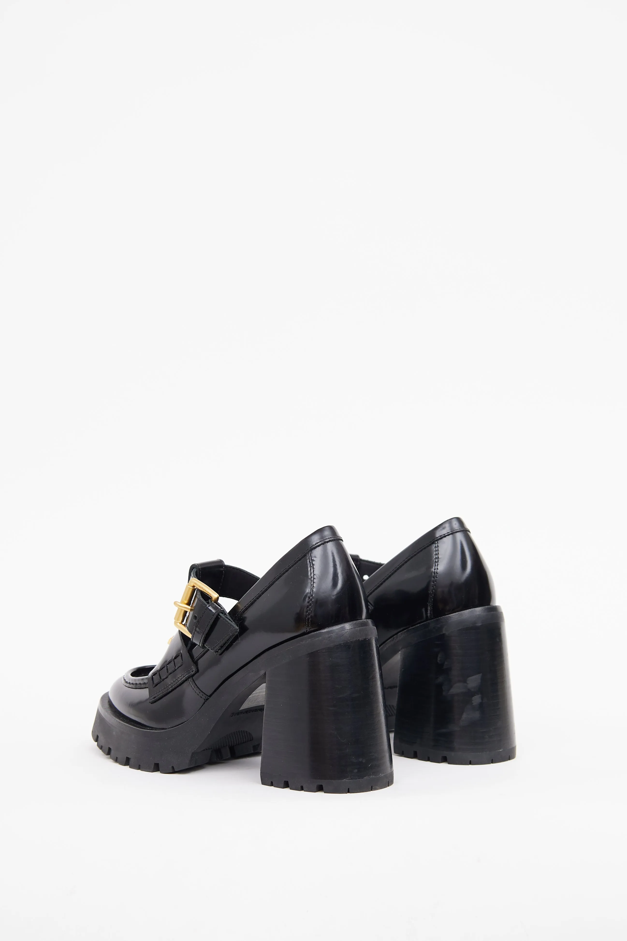 Black Patent Carter Heeled Loafer