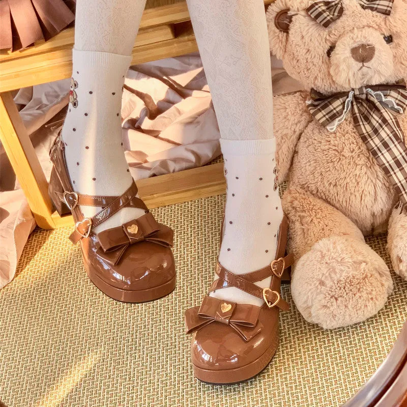 Candy Girl Style Elegant Bow Lolita High Heels