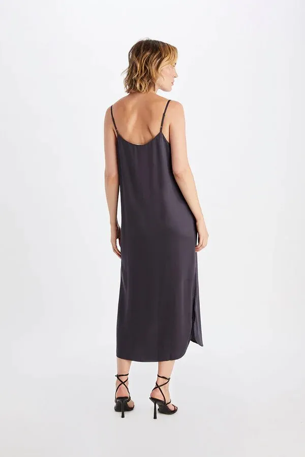 Easy Slip Dress in Charcoal