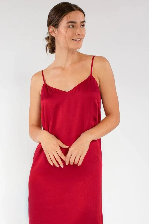 Easy Slip Dress in Crimson