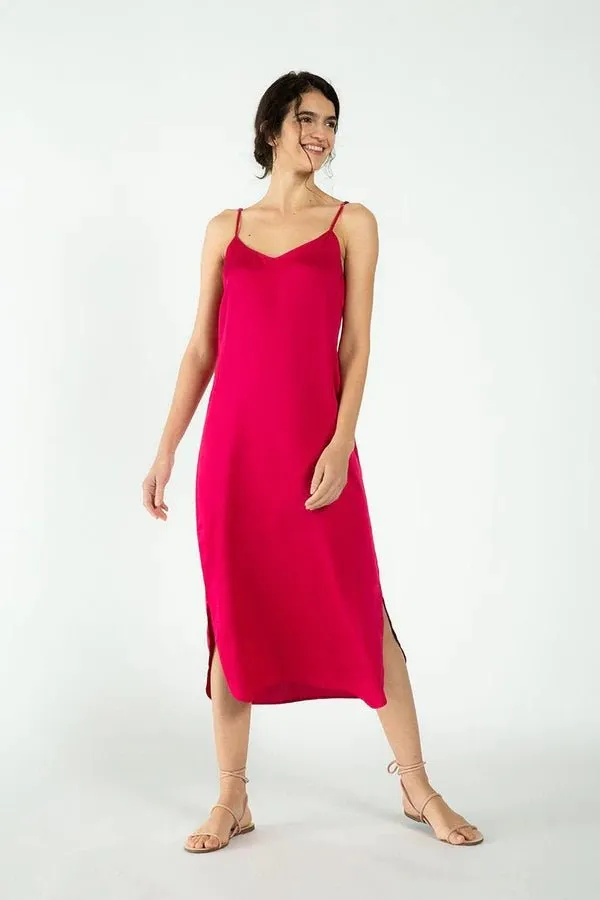 Easy Slip Dress in Fuchia