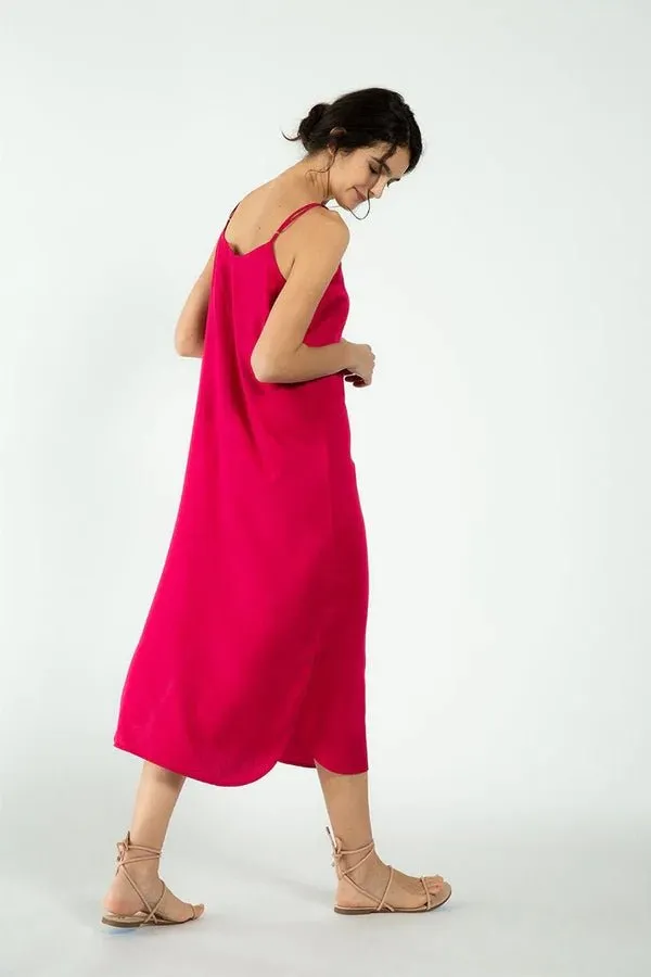 Easy Slip Dress in Fuchia