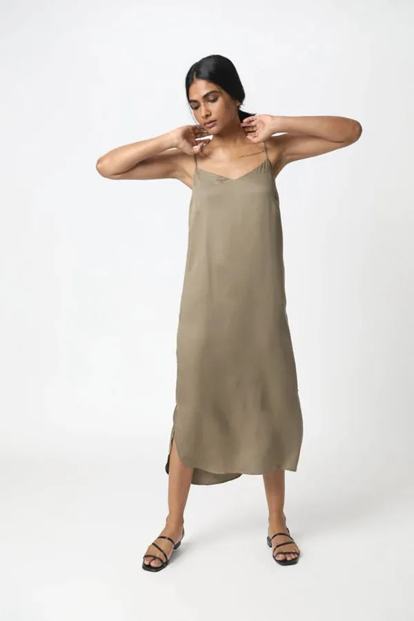 Easy Slip Dress in Khaki