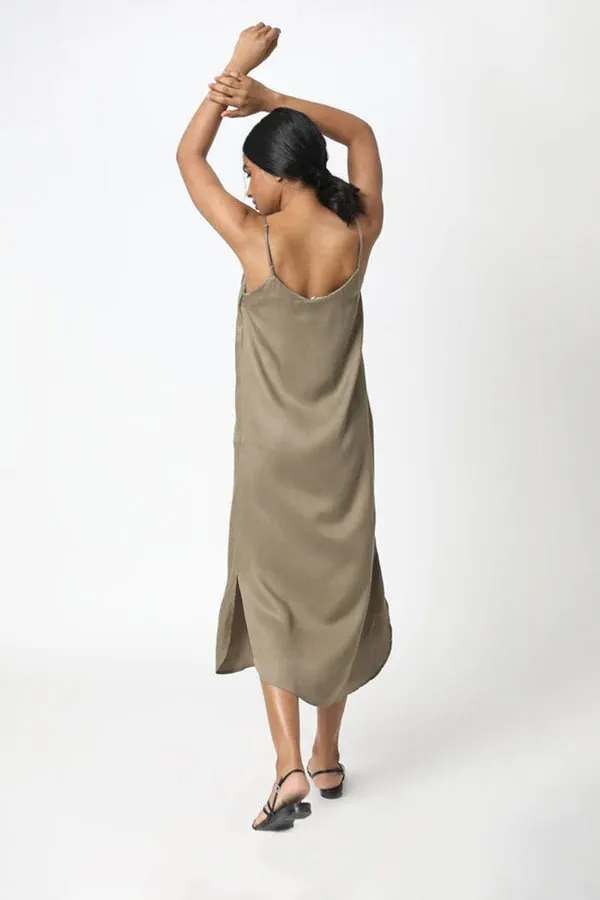 Easy Slip Dress in Khaki