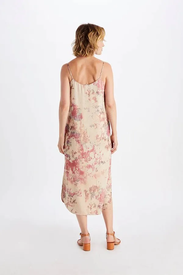 Easy Slip Dress in Marble Print Malibu