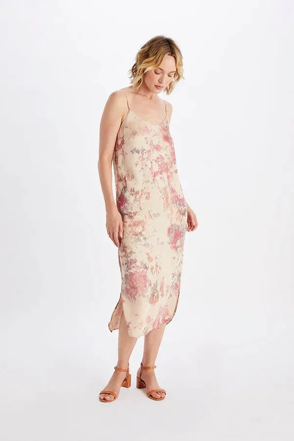 Easy Slip Dress in Marble Print Malibu