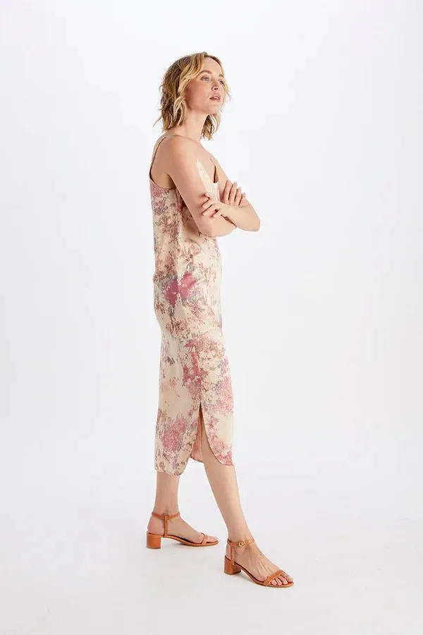 Easy Slip Dress in Marble Print Malibu