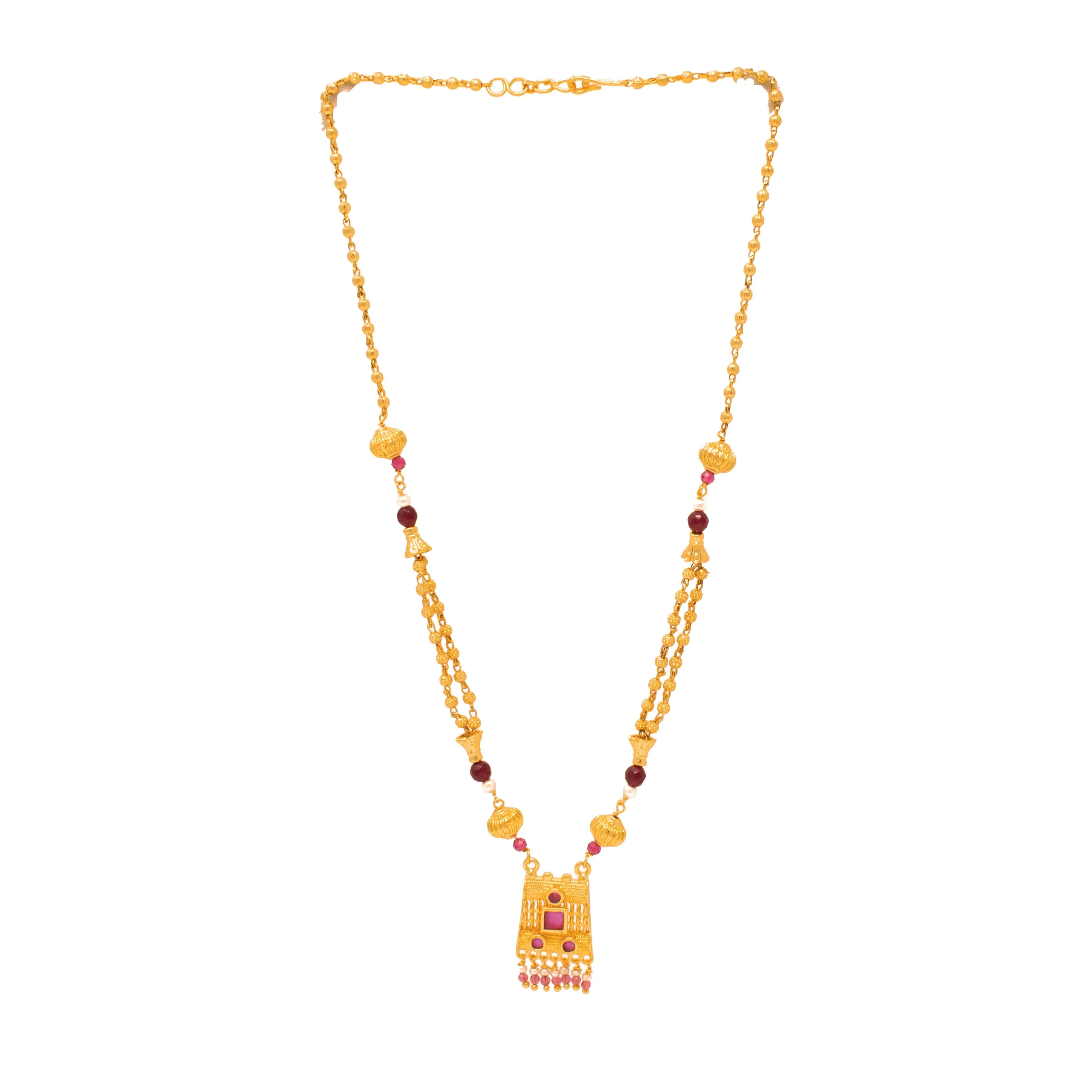 Gilded Rectangle Pendant Jewelry Ensemble