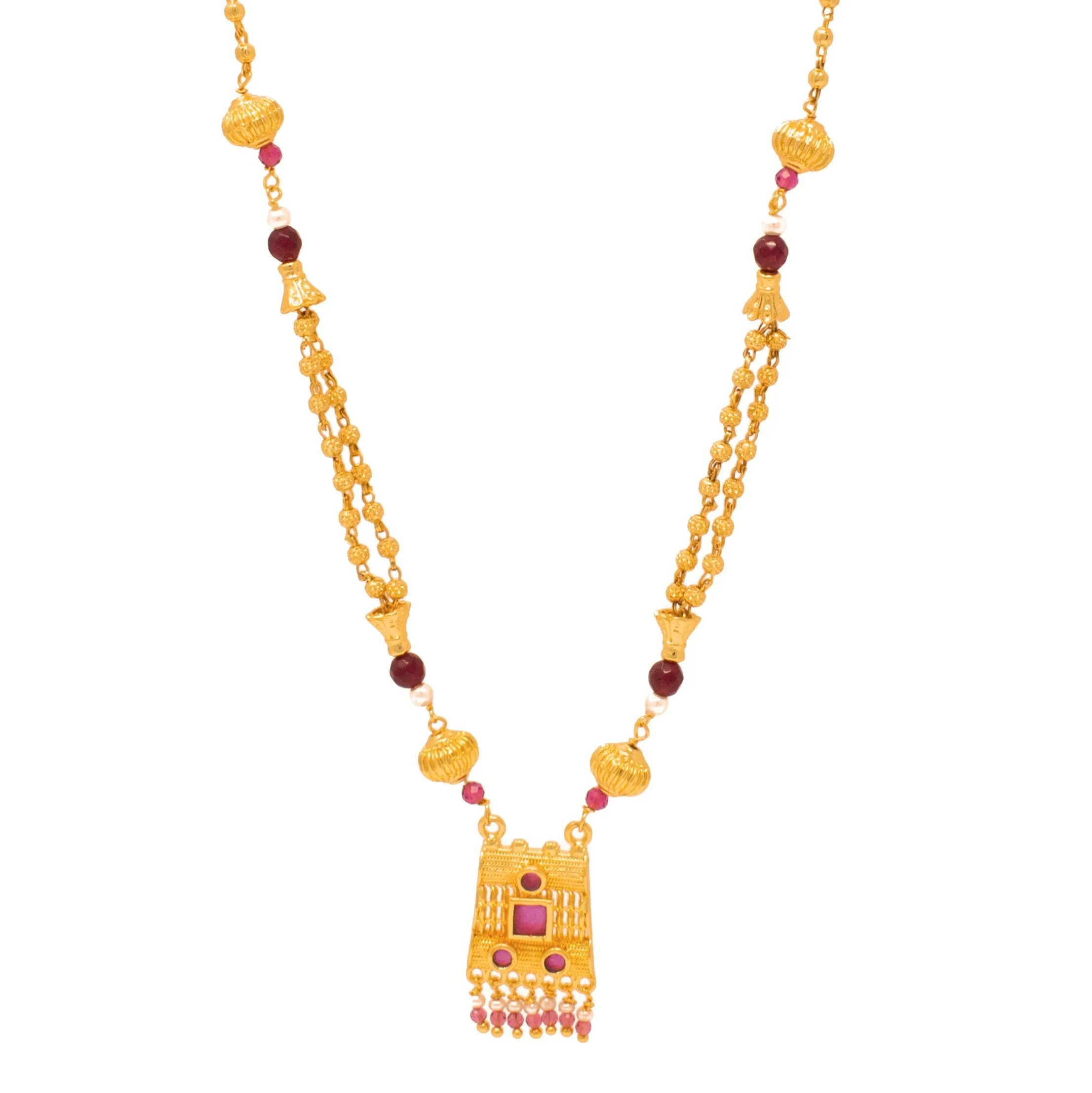 Gilded Rectangle Pendant Jewelry Ensemble