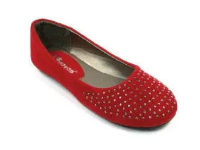 Girls Ositos Round Studded Toe Suede Ballerina Flats