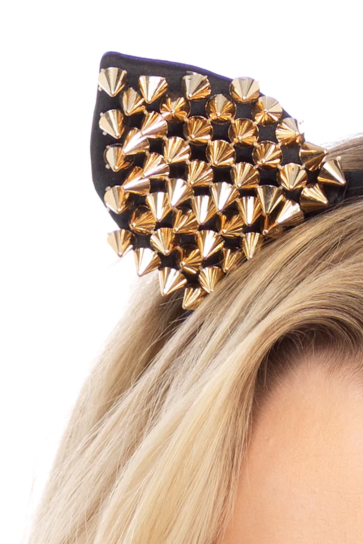 Gold Studded Cat Ears Costume Accessory