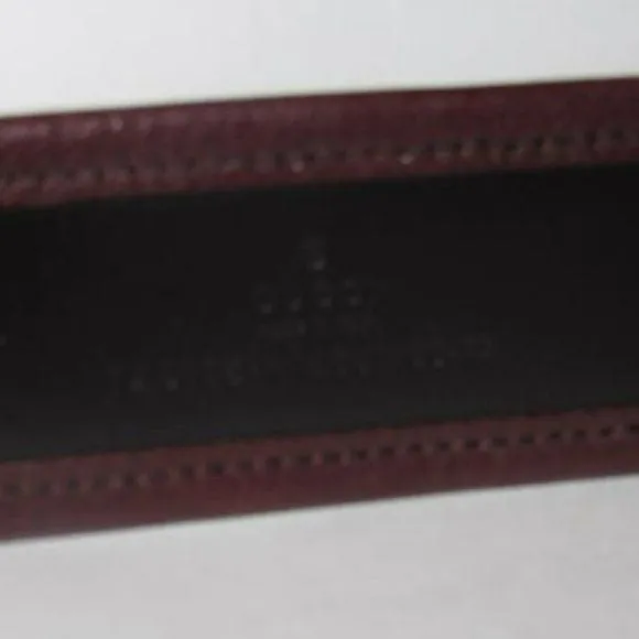 Gucci Brown Leather & Burgundy Velvet Belt w Brass Equestrian Buckle