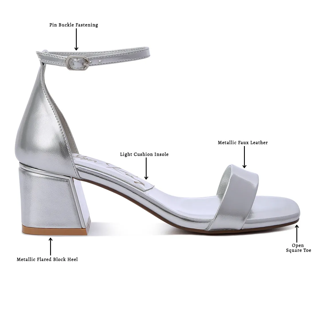 Metallic Block Heels