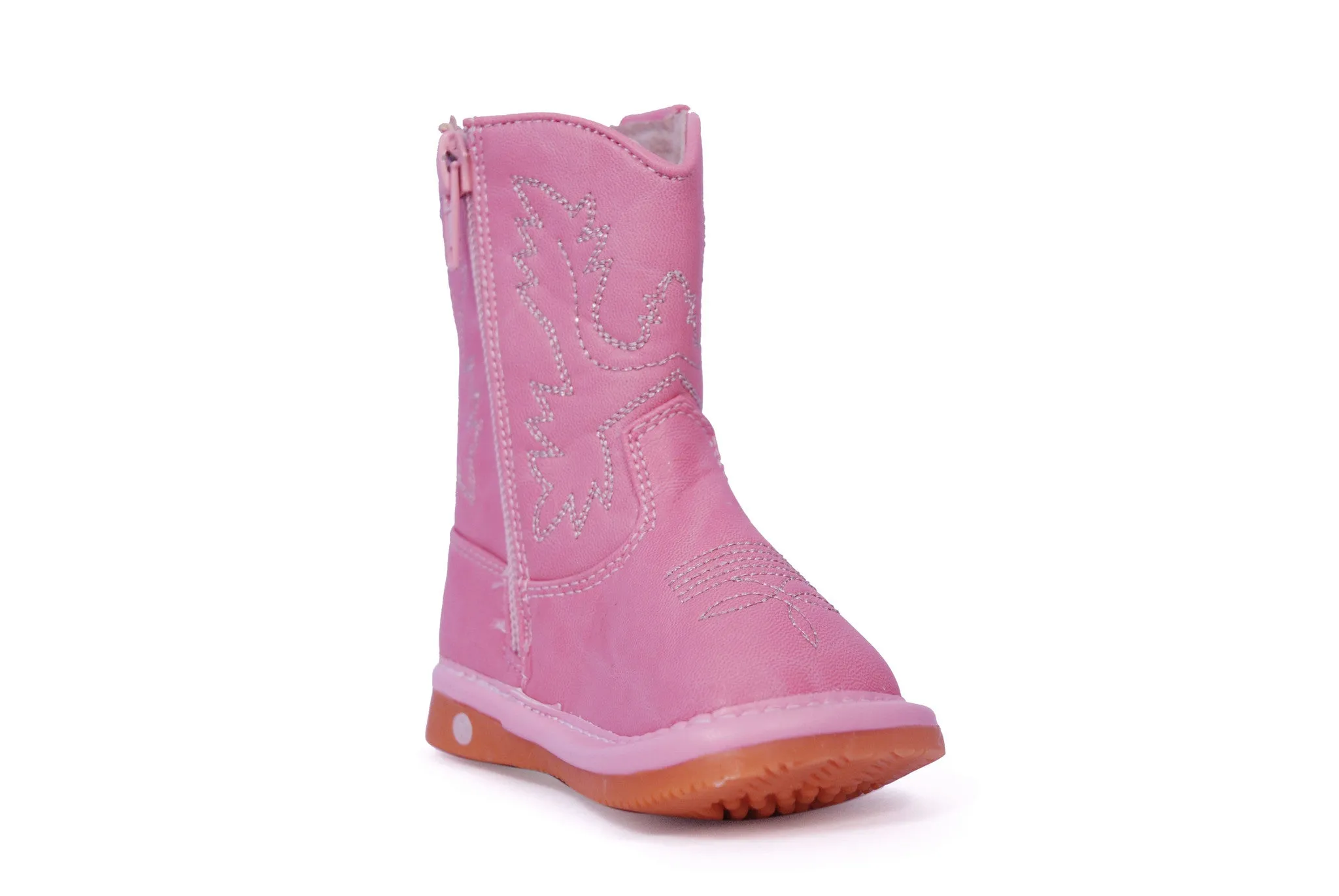 Pink Leather Boots