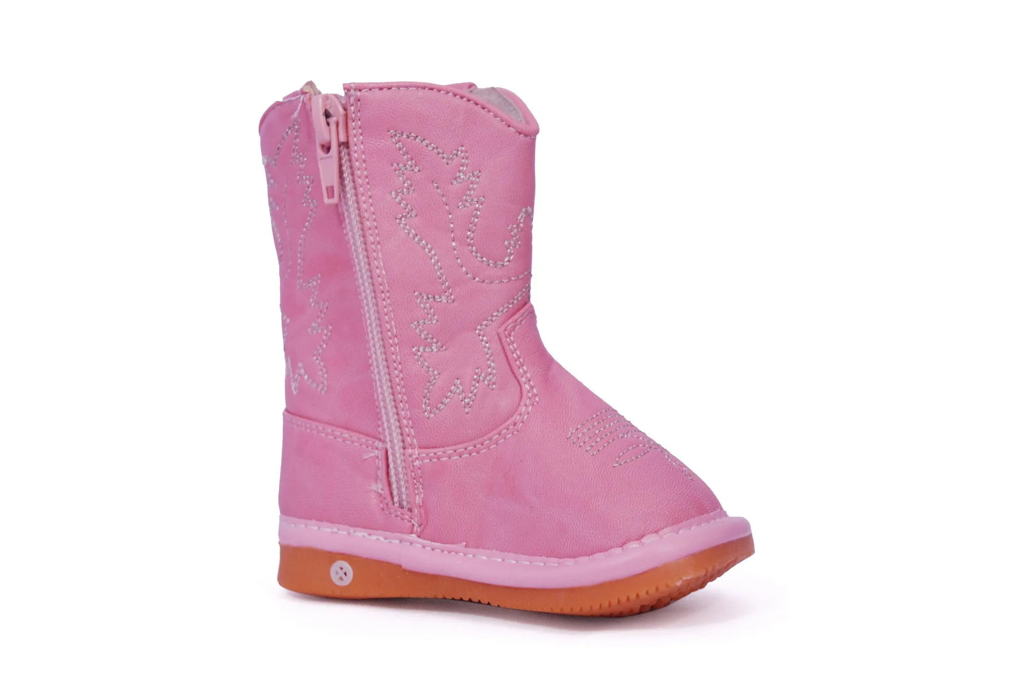Pink Leather Boots