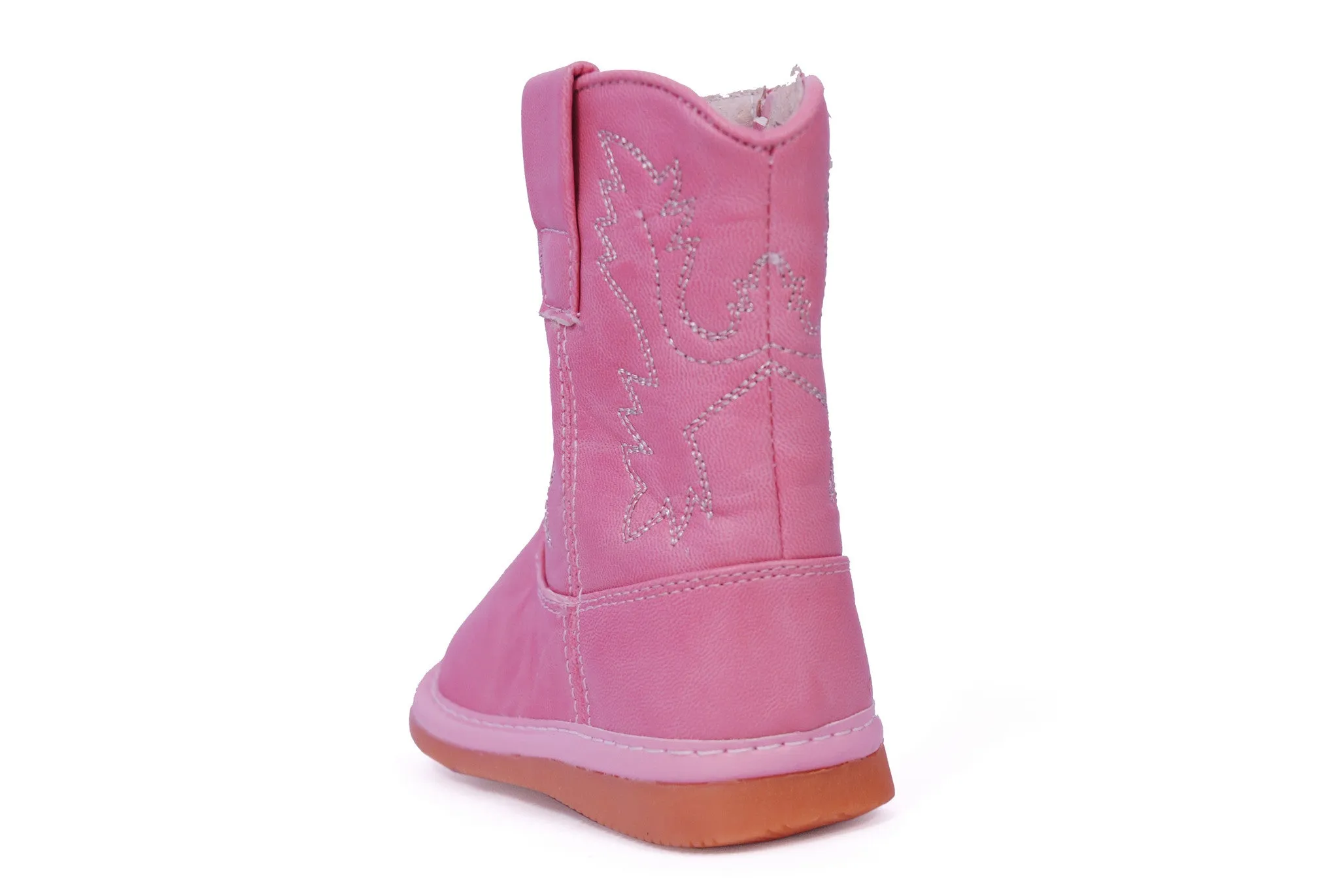 Pink Leather Boots