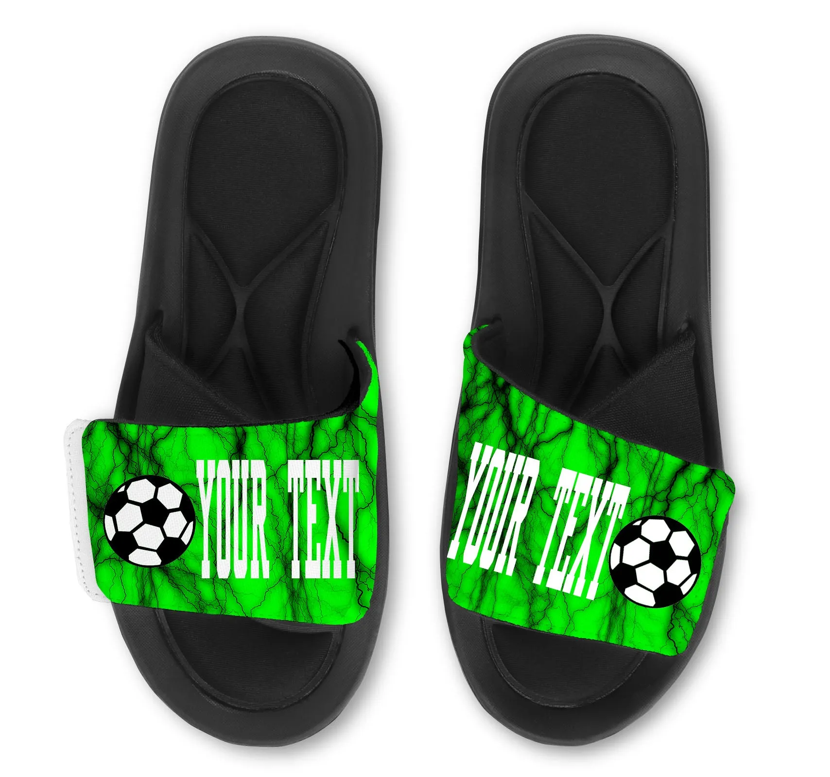 Soccer Custom Slides / Sandals -Lightning